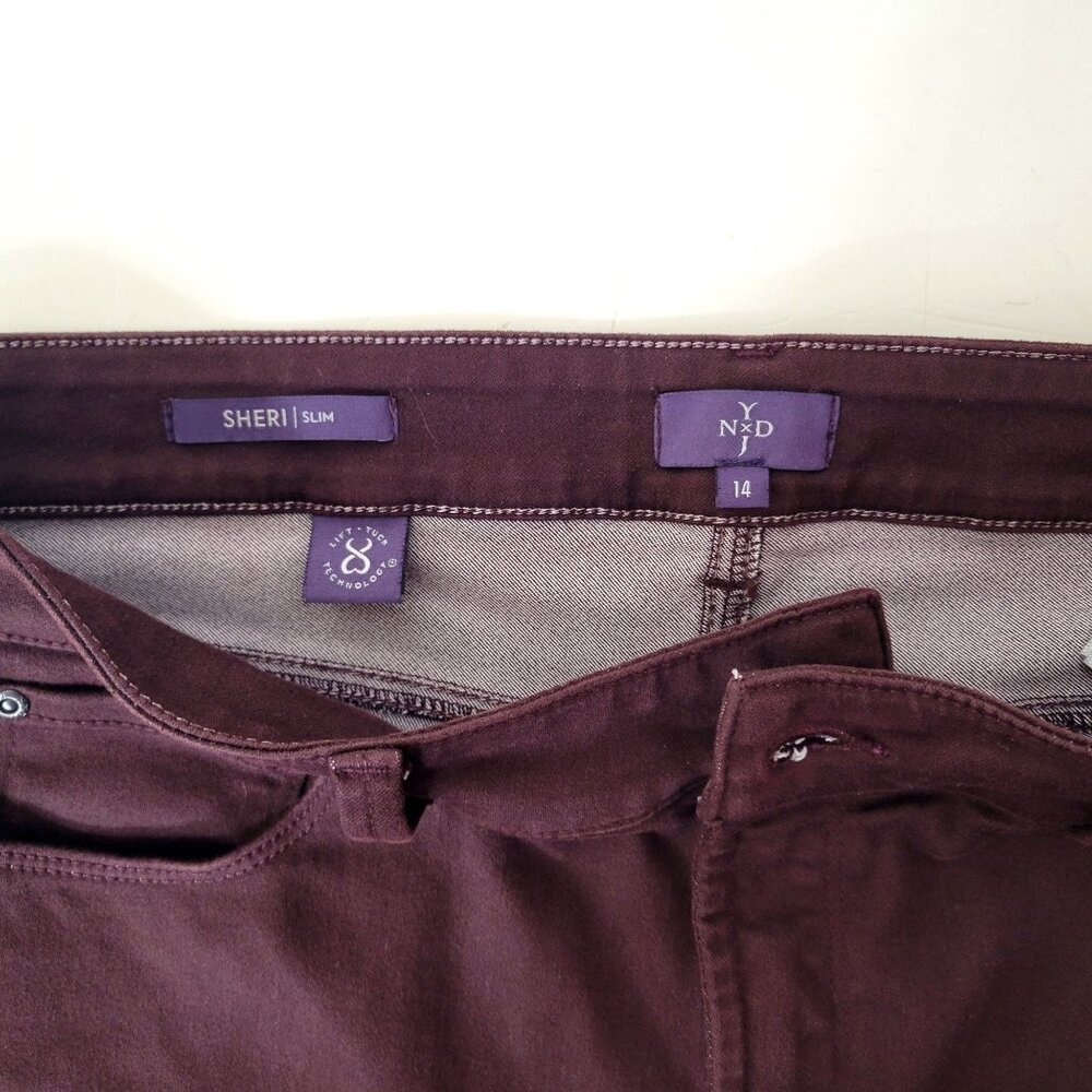 NYDJ Eggplant Marilyn Straight Leg Jeans - Picture 5 of 5